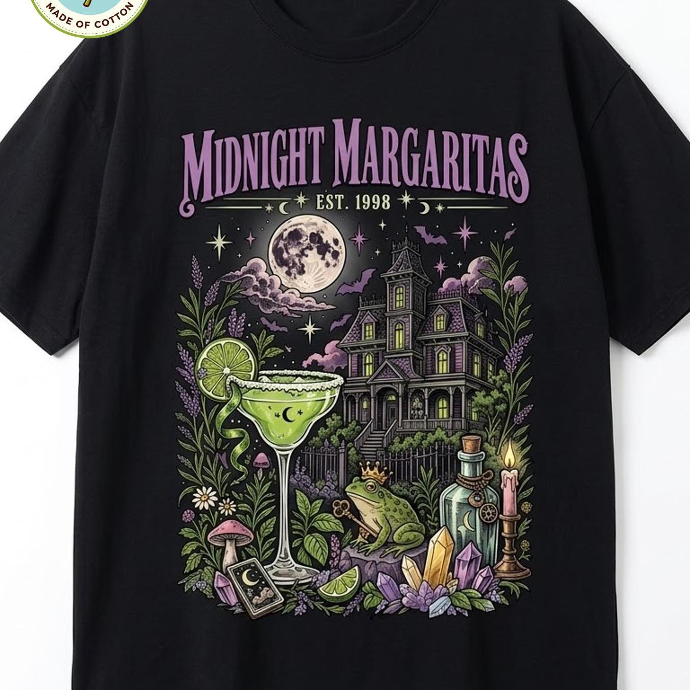 Image of Men's T-shirt Unisex Margaritas Practical Magic Graphic T Shirt Casual Breathable Streetwear Halloween Black Tee Gift For Single Comfortable Printed Attire Daily Family Machine Washable Sided