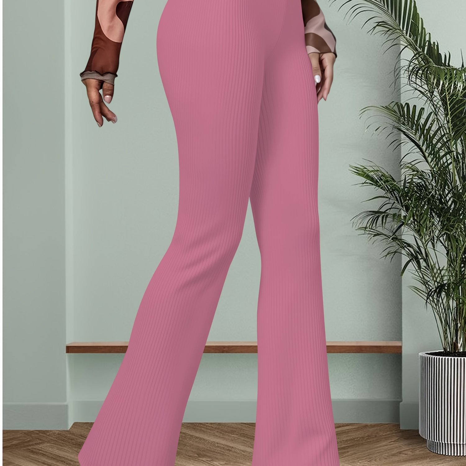 TEMU Cooling Solid Color Leggings, And Versatile Wear For Women's Workplace