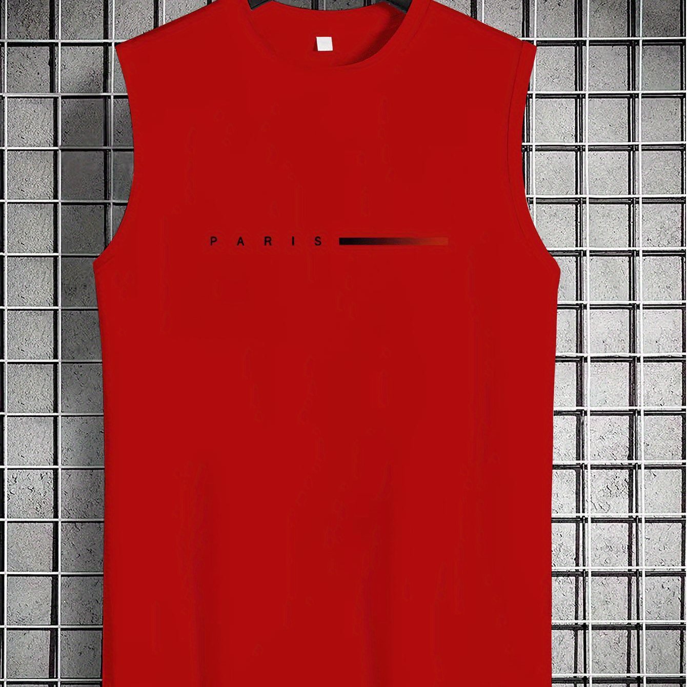 TEMU Men's Sleeveless Tank Shirt - Summer Sleeveless Vest With Parent- Name Print (e.g. Dad &), Round Neck Casual Sleeveless Top For Gym, Beach &