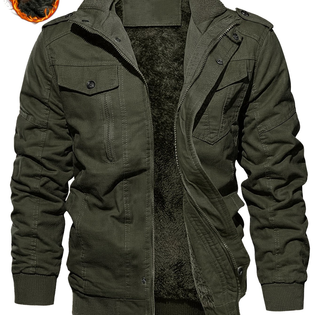 TEMU Herren Herbst- und Winterjacke aus dickem Samt mit Wärme, winddicht und warm, lässige Jacke mit mehreren für den Winter - Ideal zum Skifahren