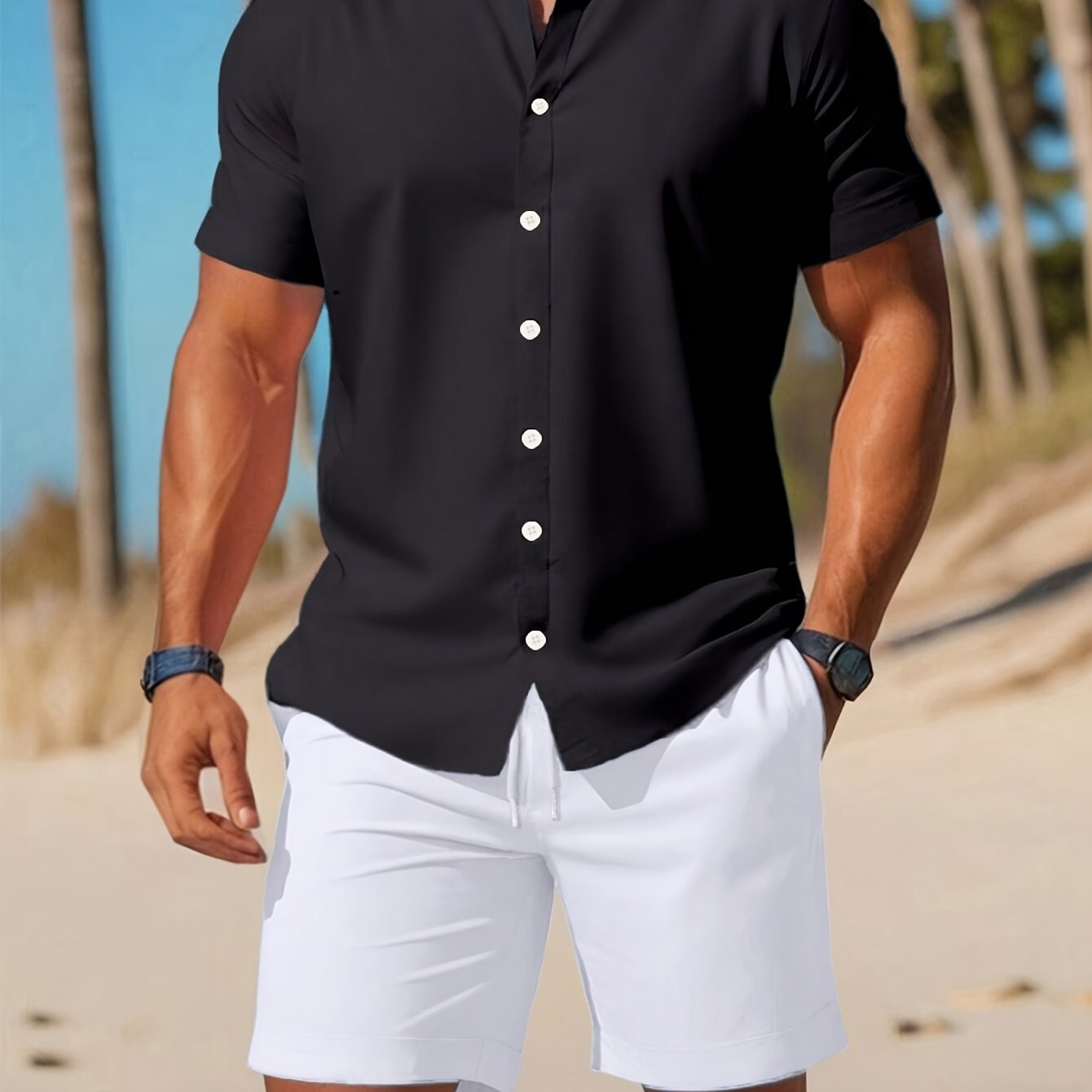 E-shop Herren Sommer Neues Lässiges Outdoor Urlaub Kurzarmhemd