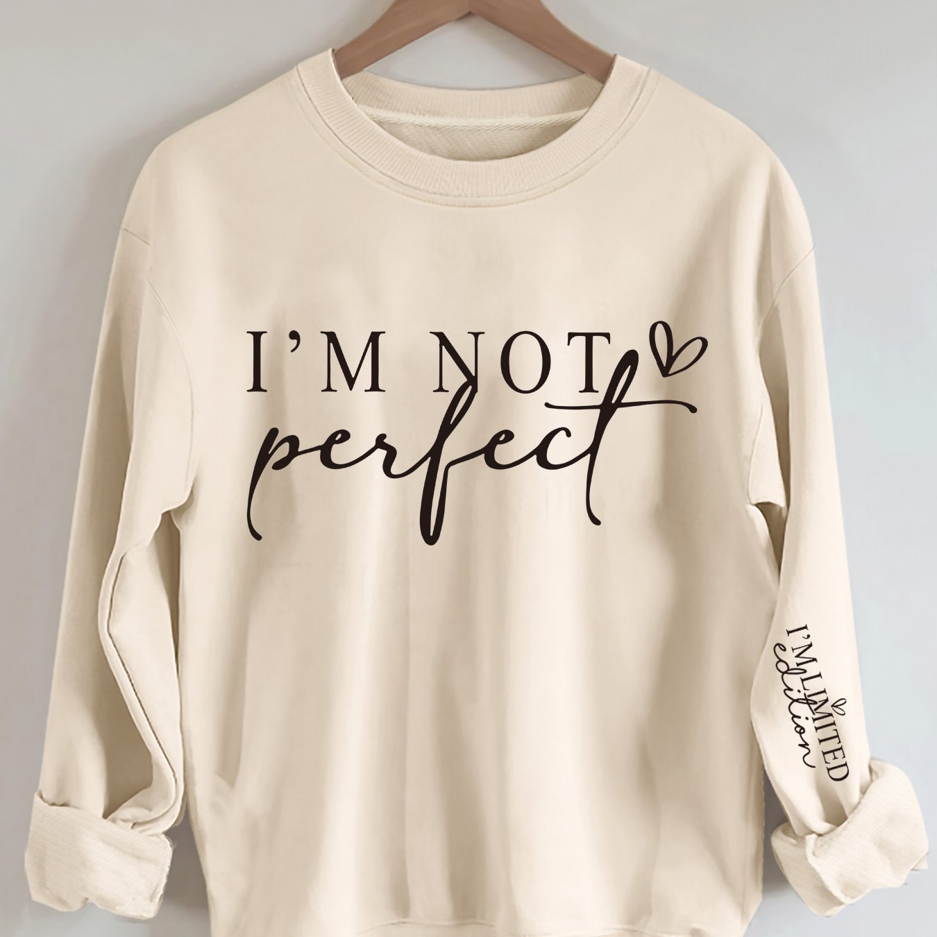 Letter Print Sweatshirt, Crew Neck Casual Sweatshirt For Fall And Spring, Women's Clothing