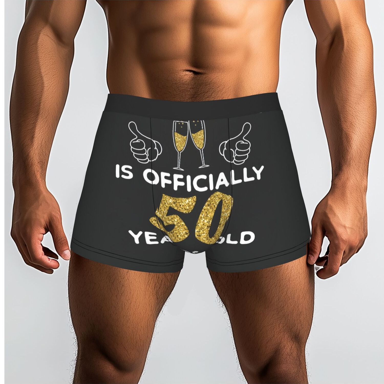 TEMU 1pc 50th Birthday 50 Years Underpants Men's Panties Men's Underwear Print Shorts Boxer Briefs