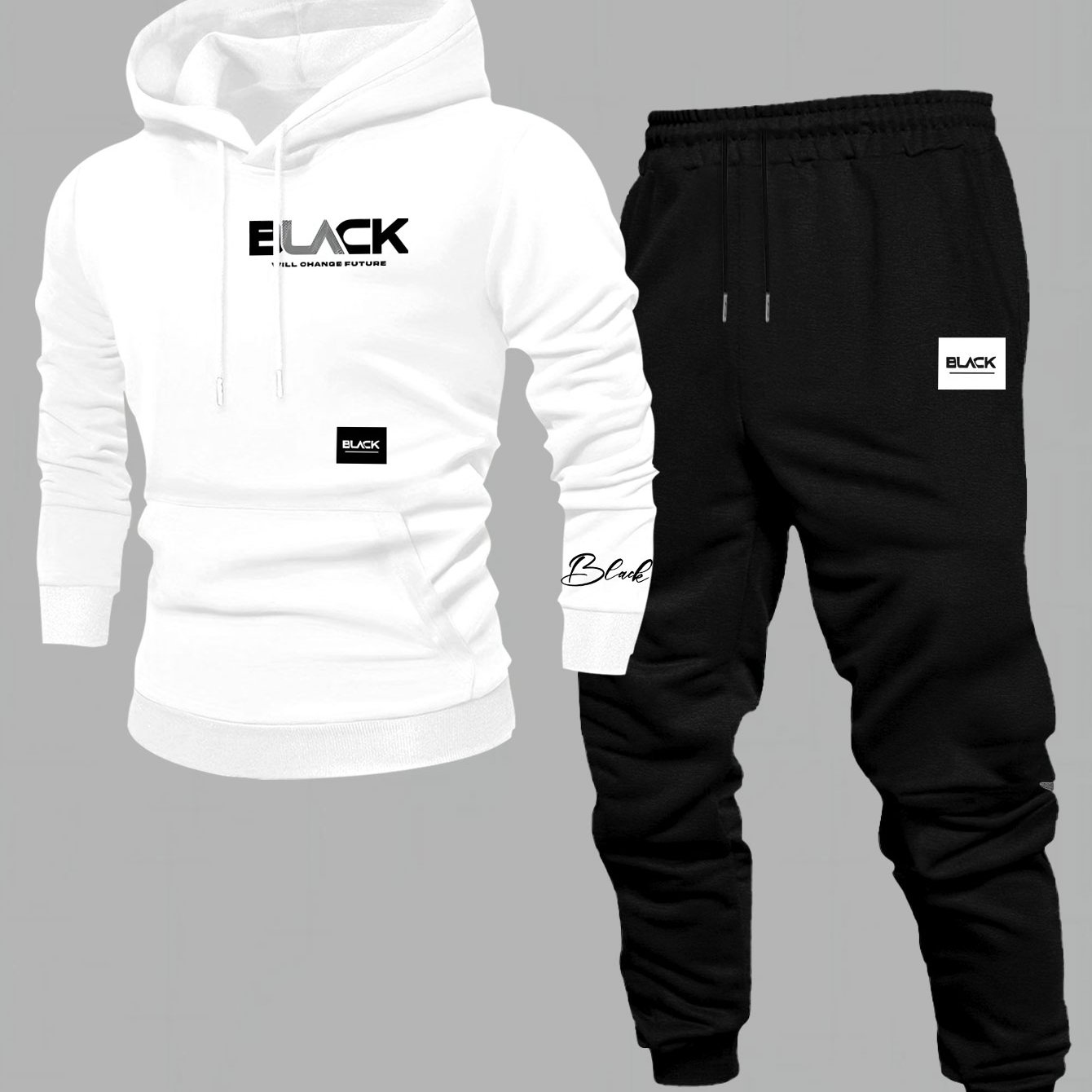 TEMU Conjunto de dos piezas para hombre que una sudadera y pantalones largos, un americano, ideal para vacaciones de otoño e invierno, un corte