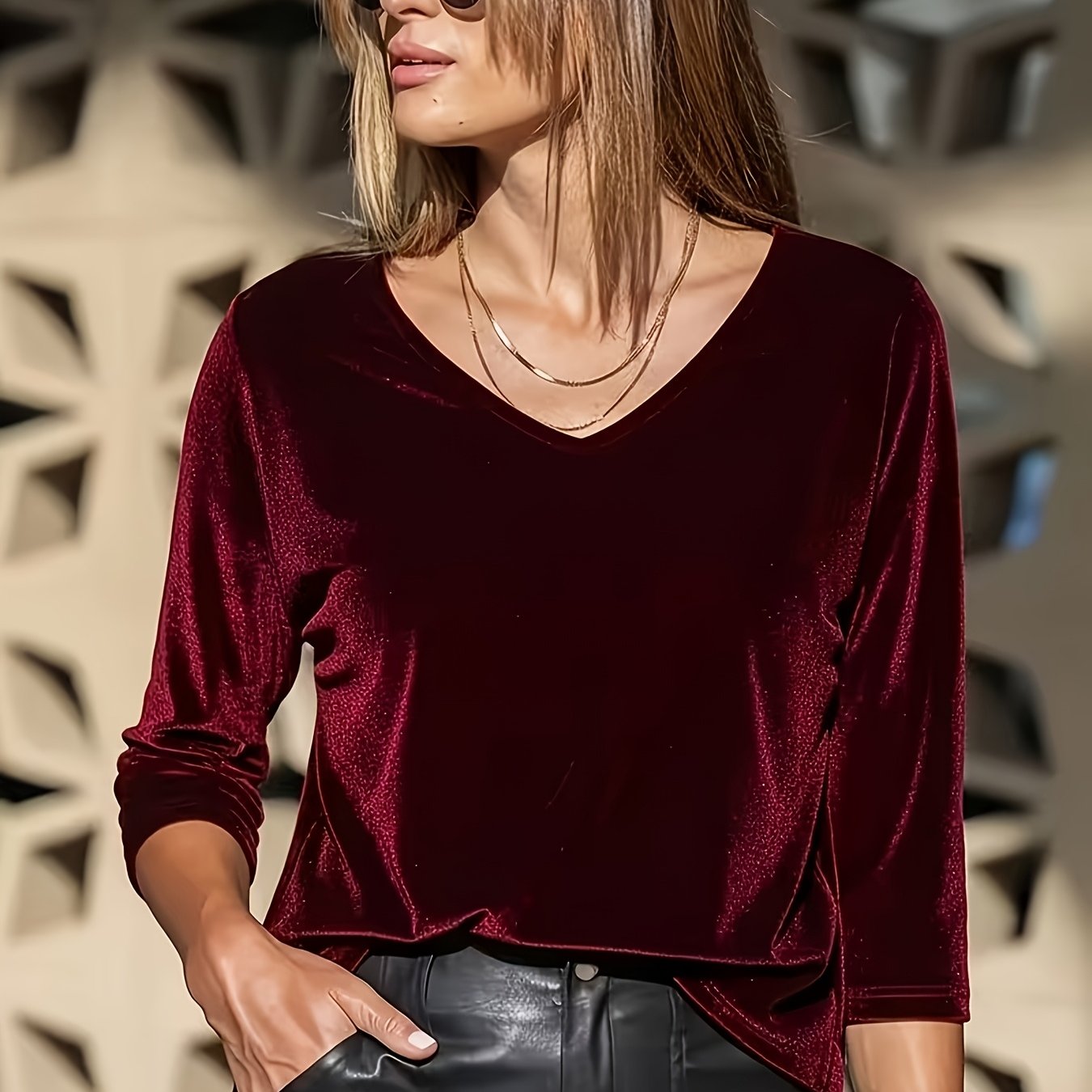 TEMU Women's Casual Mid-sleeve T-shirt Top, Vacation Dinner T-shirt, T-shirt Suitable For
