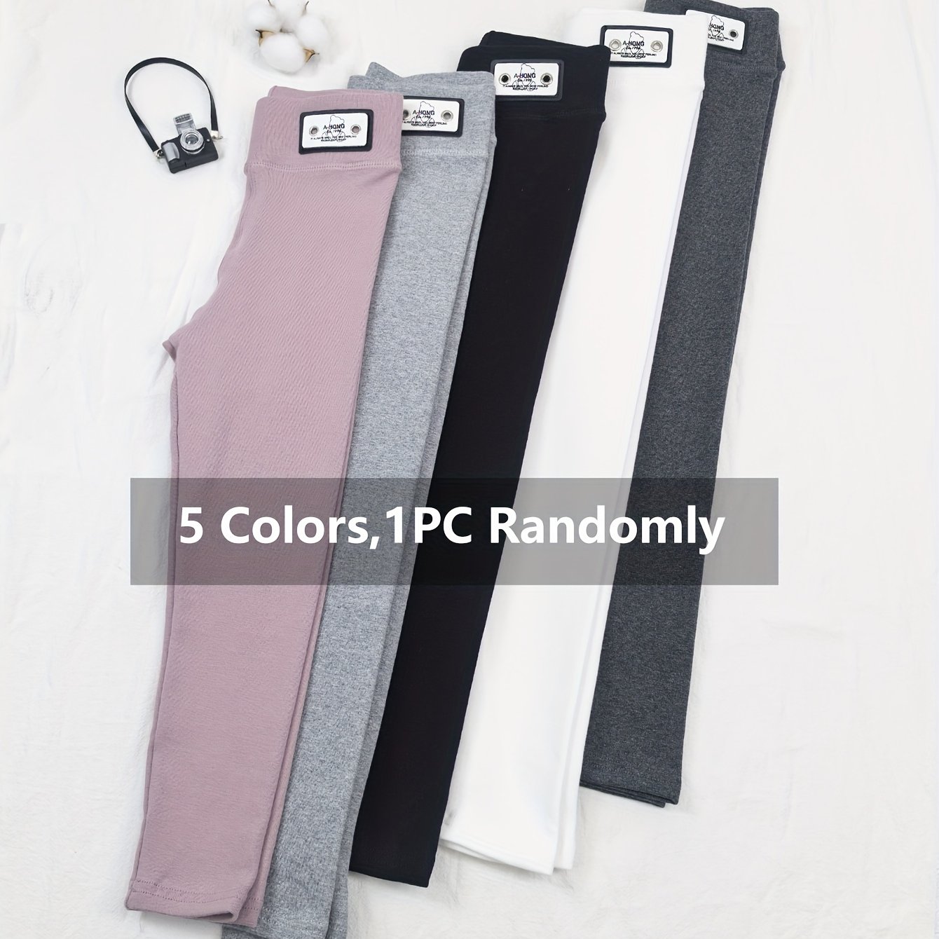 Image of 1pc/random Color, Spring/autumn Girls' Leggings, High-waist Cartoon Patch Bear, Fashionable And Versatile Children's Pants For Outer Wear, Autumn All- Children's Clothing, Kids' Ankle Pants, Slim Fit