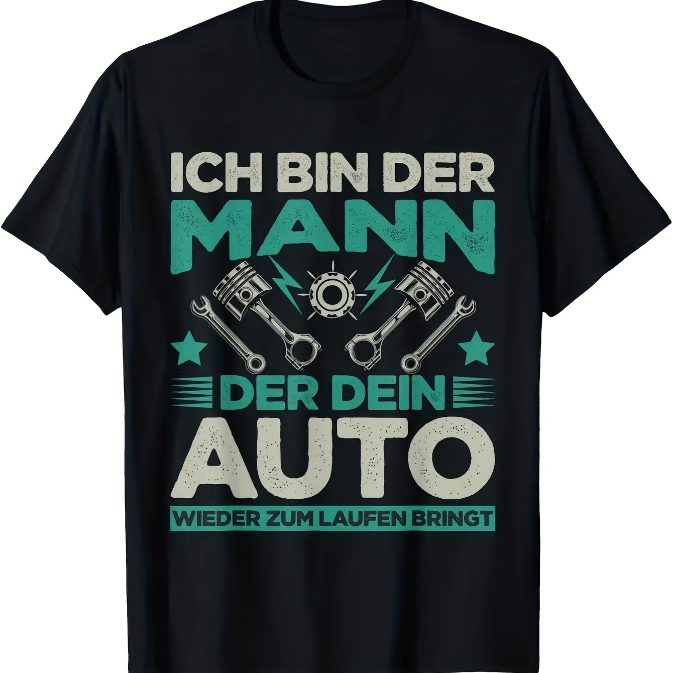 Image of Men's Automotive For Mechanic Screwdriver Workshop T-shirt | German I Cars Graphic Tee - Heavy-duty Screwdriver Design - Casual Shirt For Mechanics, Car Enthusiasts - Crew Neck, Stretch Fabric