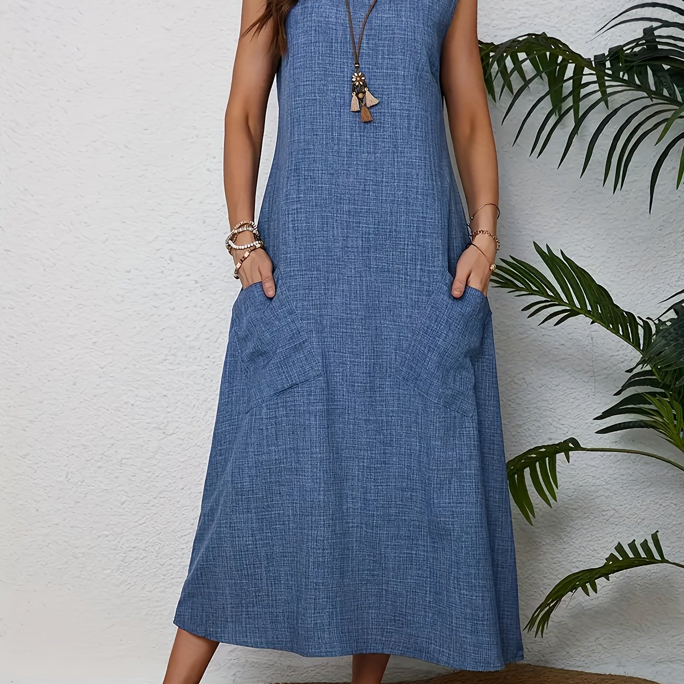 TEMU Fahion Sleeveless Pocket Dress