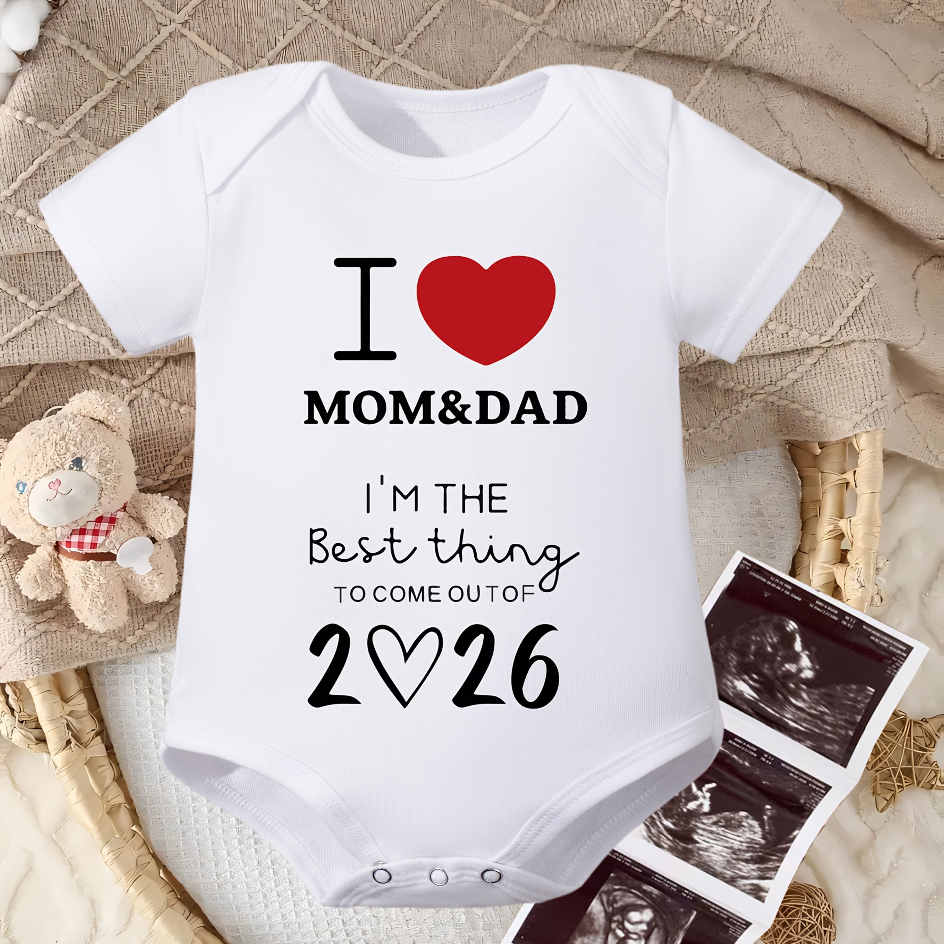 2026 Newborn Infant Triangle Bodysuit 100% Baby Unisex Letter Print Short Sleeve Romper, For Outdoor