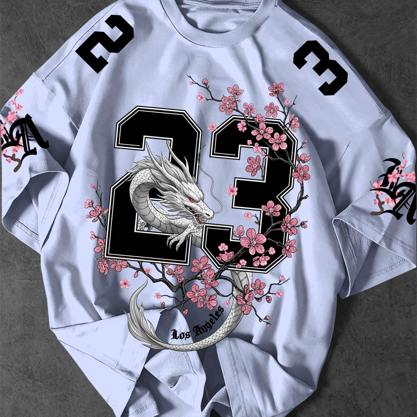 TEMU T-shirt décontracté cool pour homme de style , impression numérique n° 23 fusionnée avec motif de dragon et de , haut décontracté et couche de