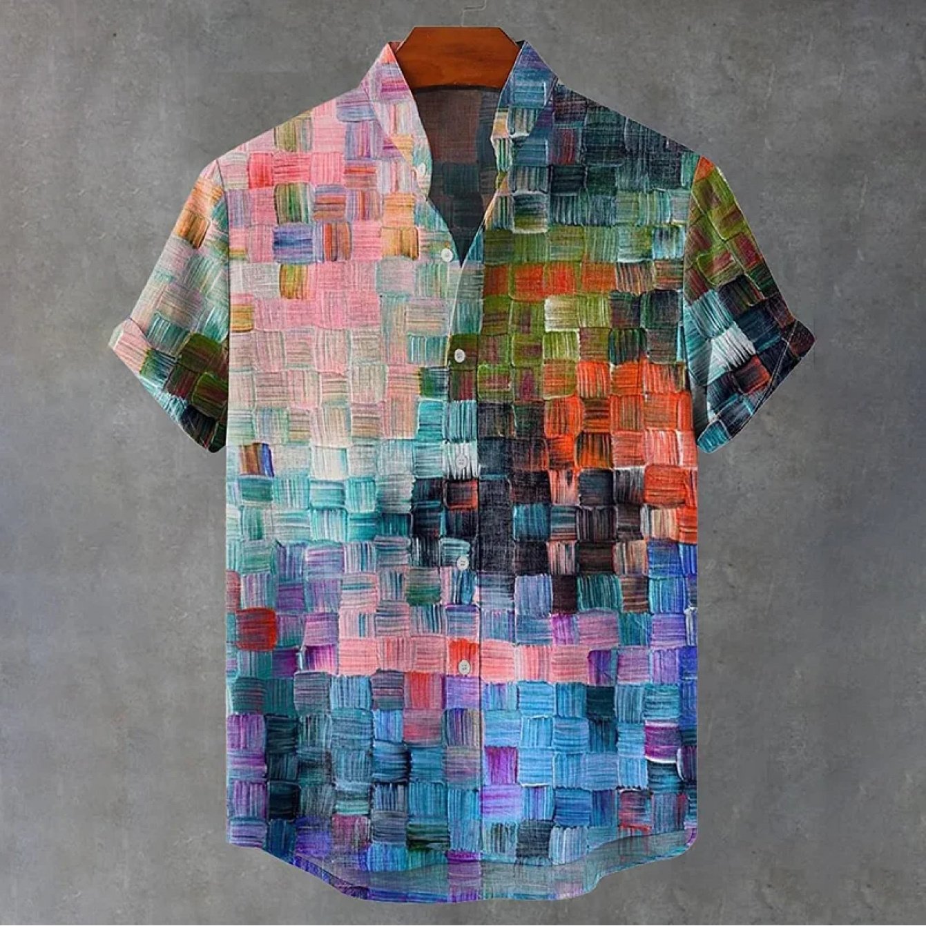Men's Stand Collar Pocket Shirt, Casual And Comfortable For Daily Wear