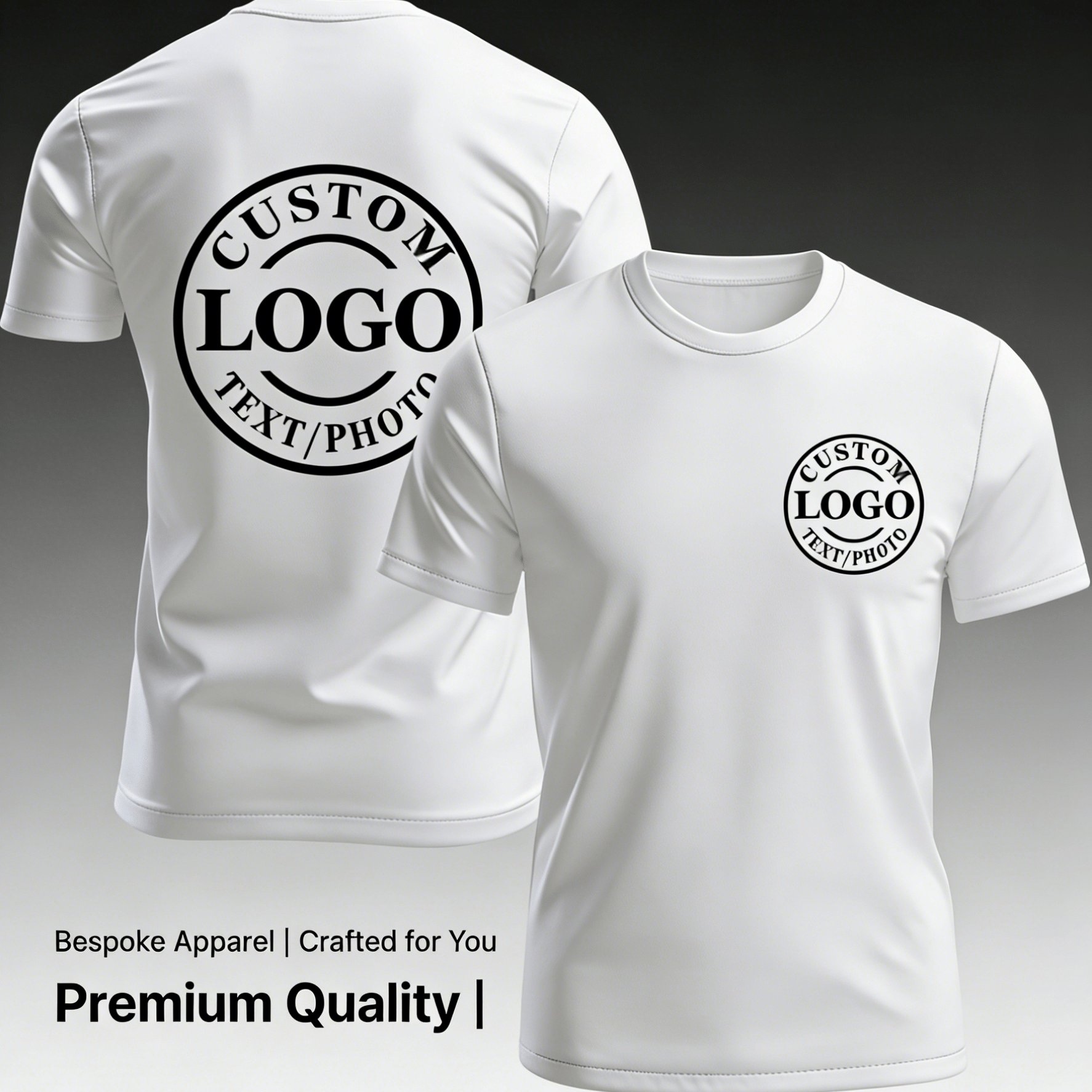TEMU Custom Unisex T-shirts - Personalized Text/logo/photo/ Printing, Quick-dry Breathable Sweat-wicking Suitable For Brand , Orders & Daily Wear,