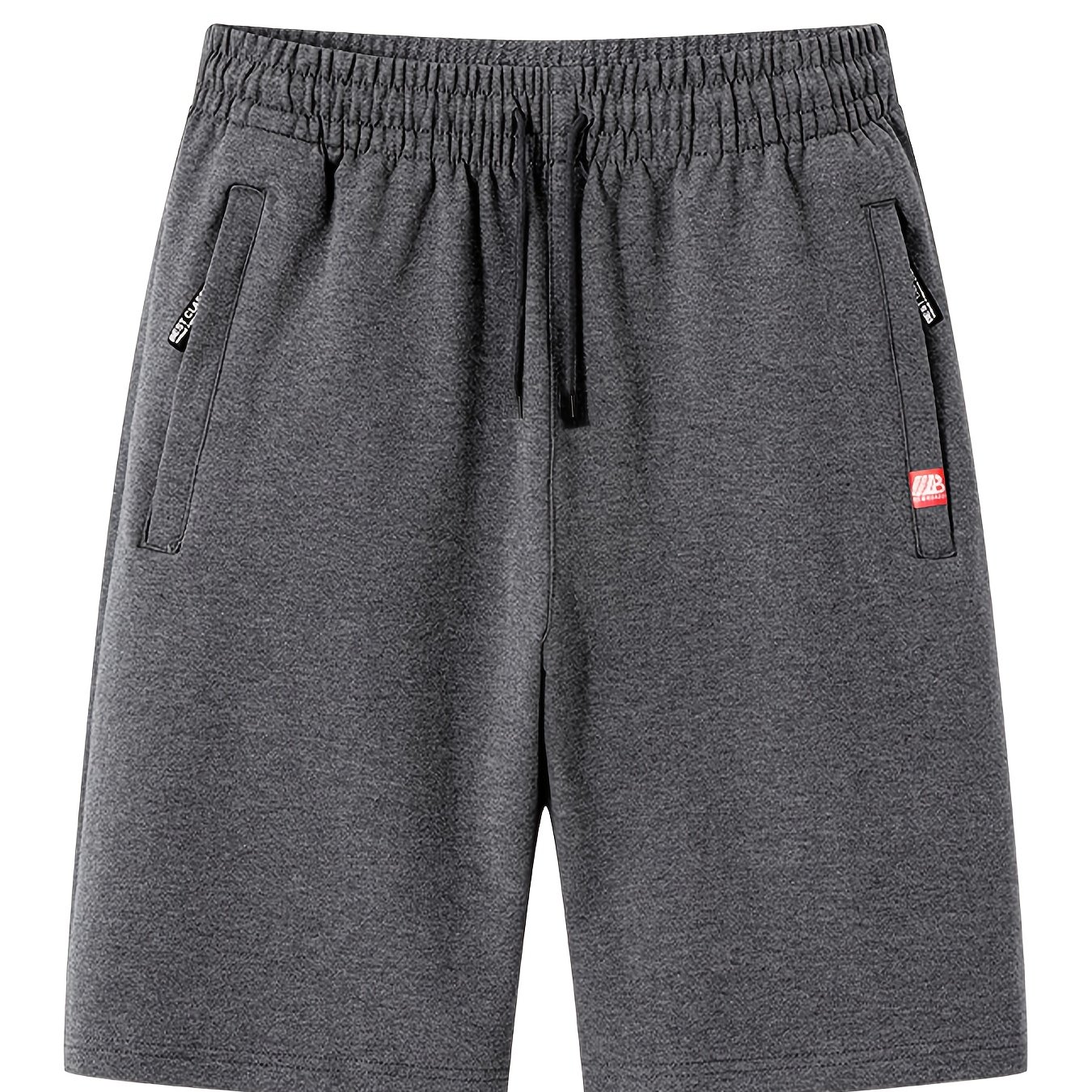 TEMU 1pc Men's Lightweight Breathable Casual Sports Shorts With Zippered Pockets & Adjustable Drawstring Waist - Summer Gym Running Hiking Beach