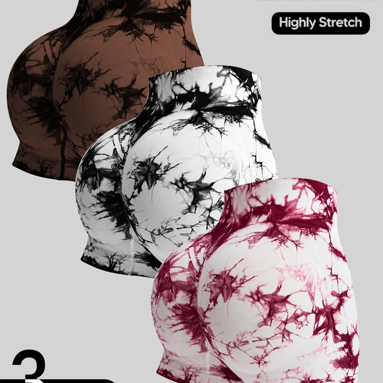 TEMU 3pcs Women's Tie-dye Shorts