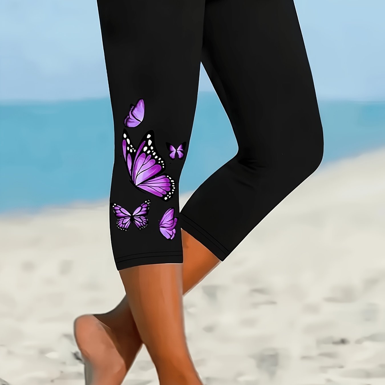 TEMU Printed Cropped Pants Leggings Tights
