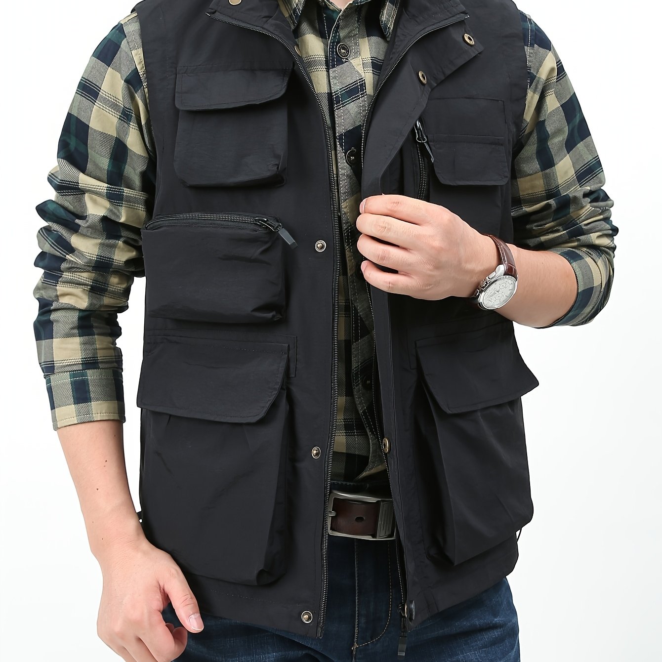 TEMU 2025 's Casual Summer Vest Multi-pocket Outdoor Climbing Vest Lightweight Fishing Vest