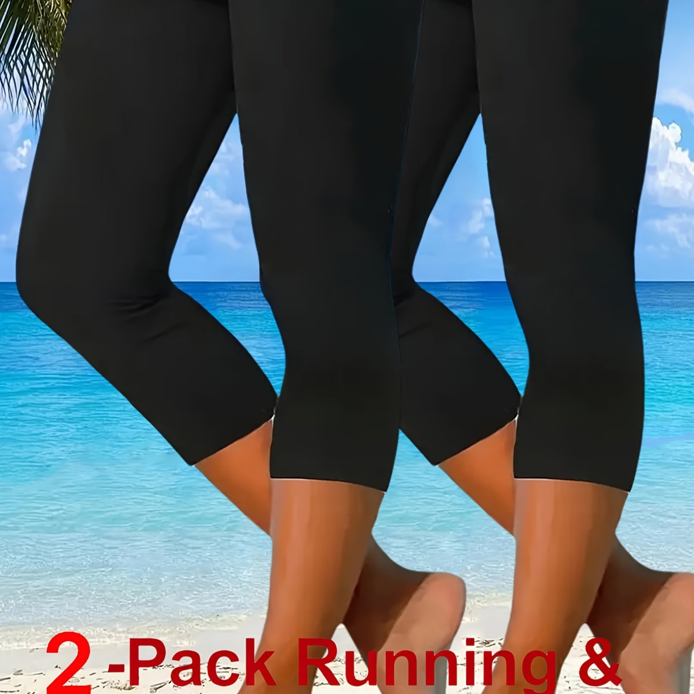 Plus Size - Plus Size - 2pcs Set, Plus Size Women's Cropped Leggings, Pants, Casual Pants, Casual Wear, -to-wear Shorts, Trendy And Versatile Women' Color Shorts