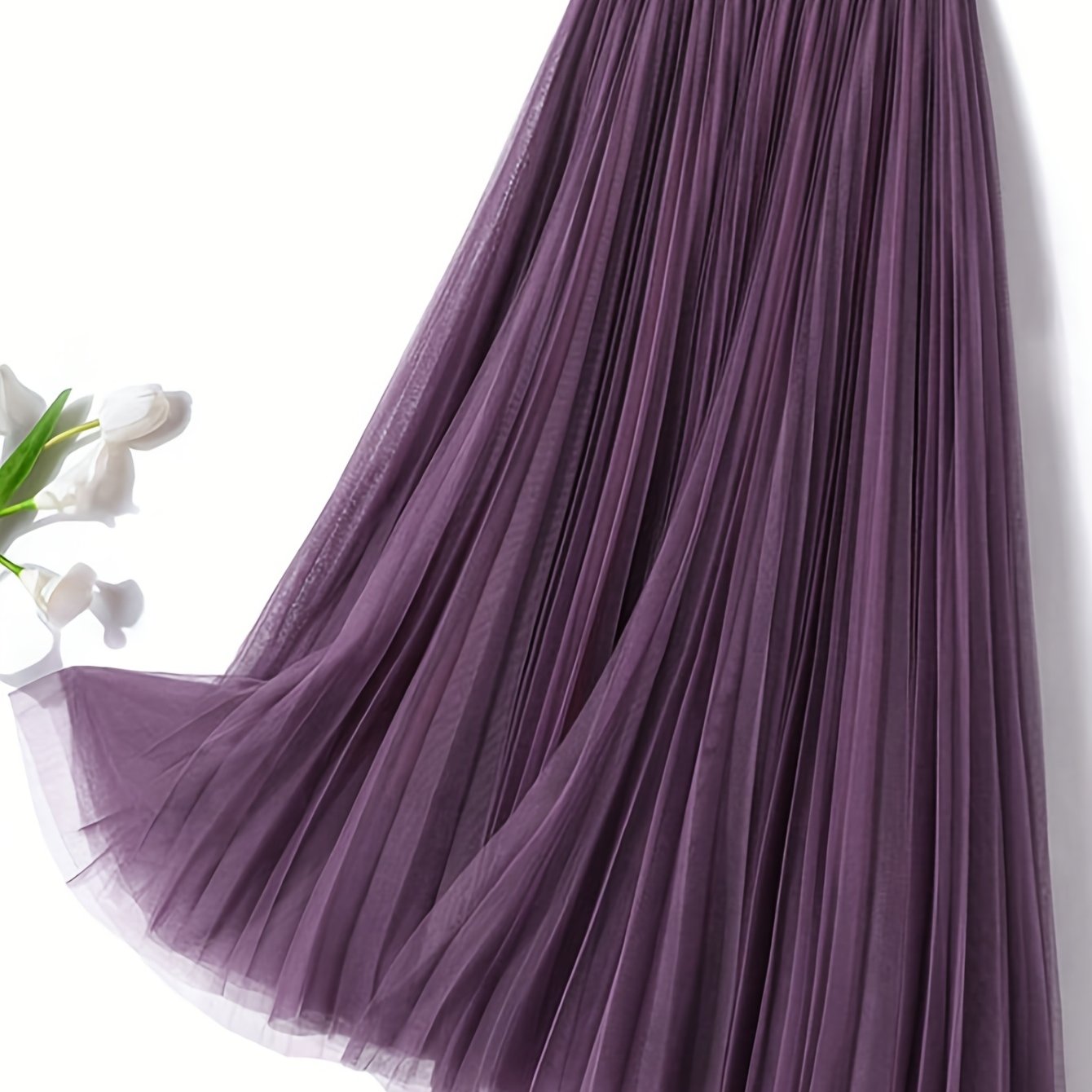 TEMU Women's Spring And Summer Pleated Mesh A-line Skirt, Loose And Comfortable Mesh Skirt