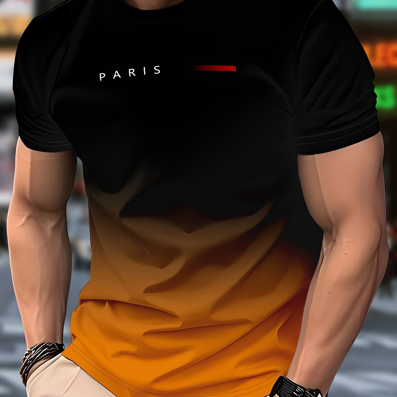 TEMU T-shirt décontracté tendance homme - 100 % fibre de polyester, col rond, manches courtes, lavable en machine, confortable en toute , | T-shirt