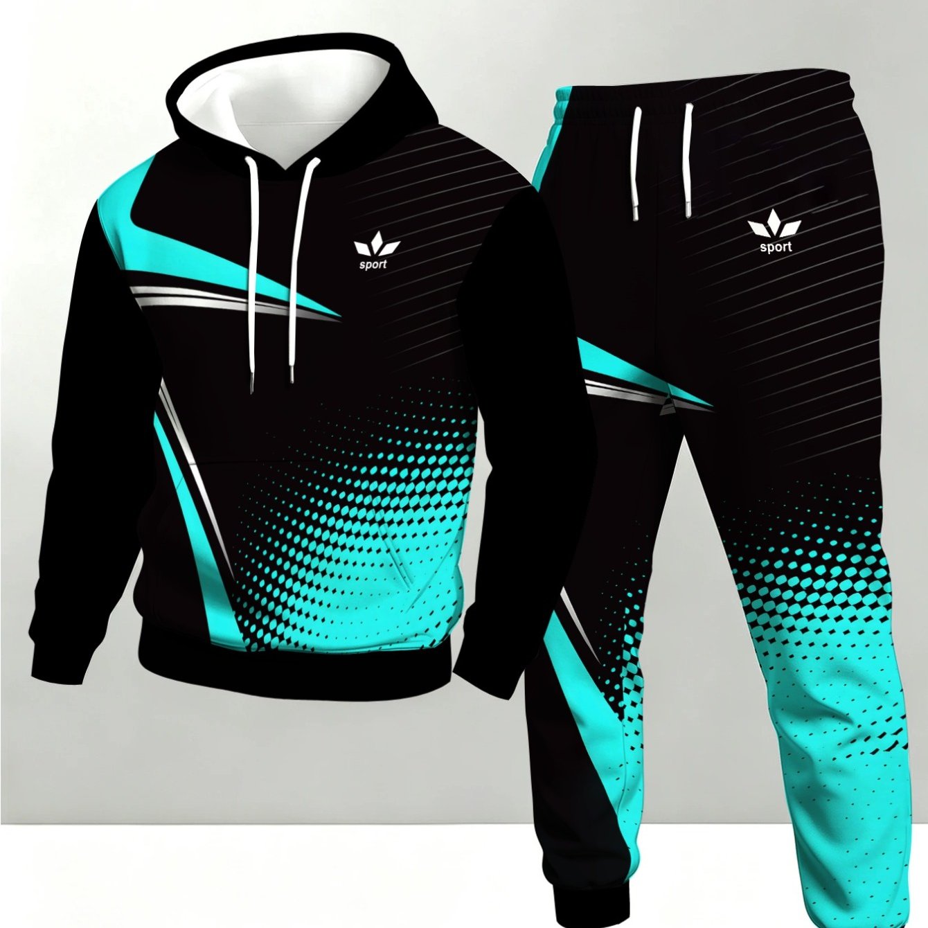TEMU Printed Design - Not Textured Men's Casual Fashion Sweatshirt Set, In Multiple Color Combinations From. Versatile Street-style Functional Wear