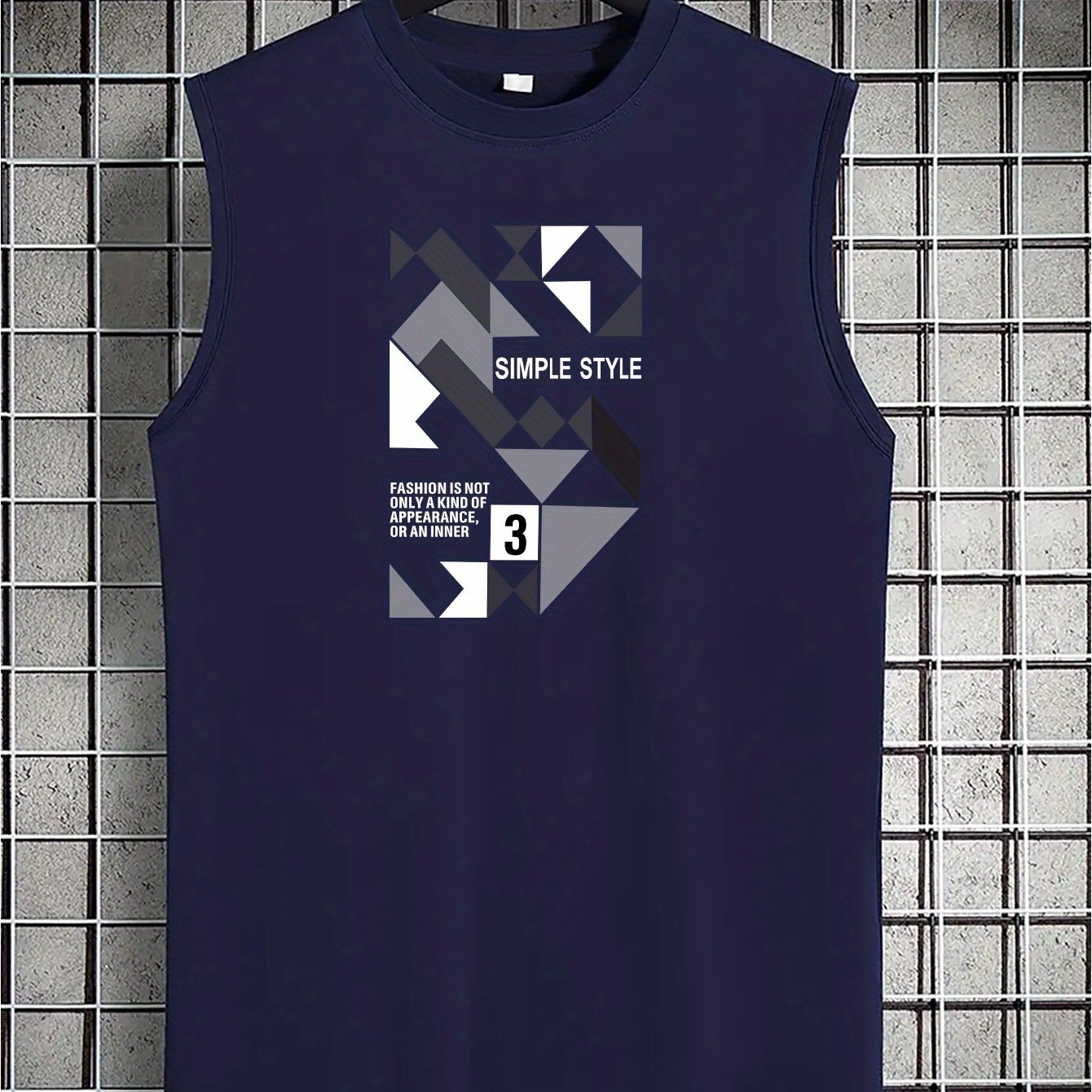 TEMU Spring/summer American-style Fashion Brand Printed Tank Top For Teen Boys, Spring/summer Crew Neck Fashionable Casual Versatile Top