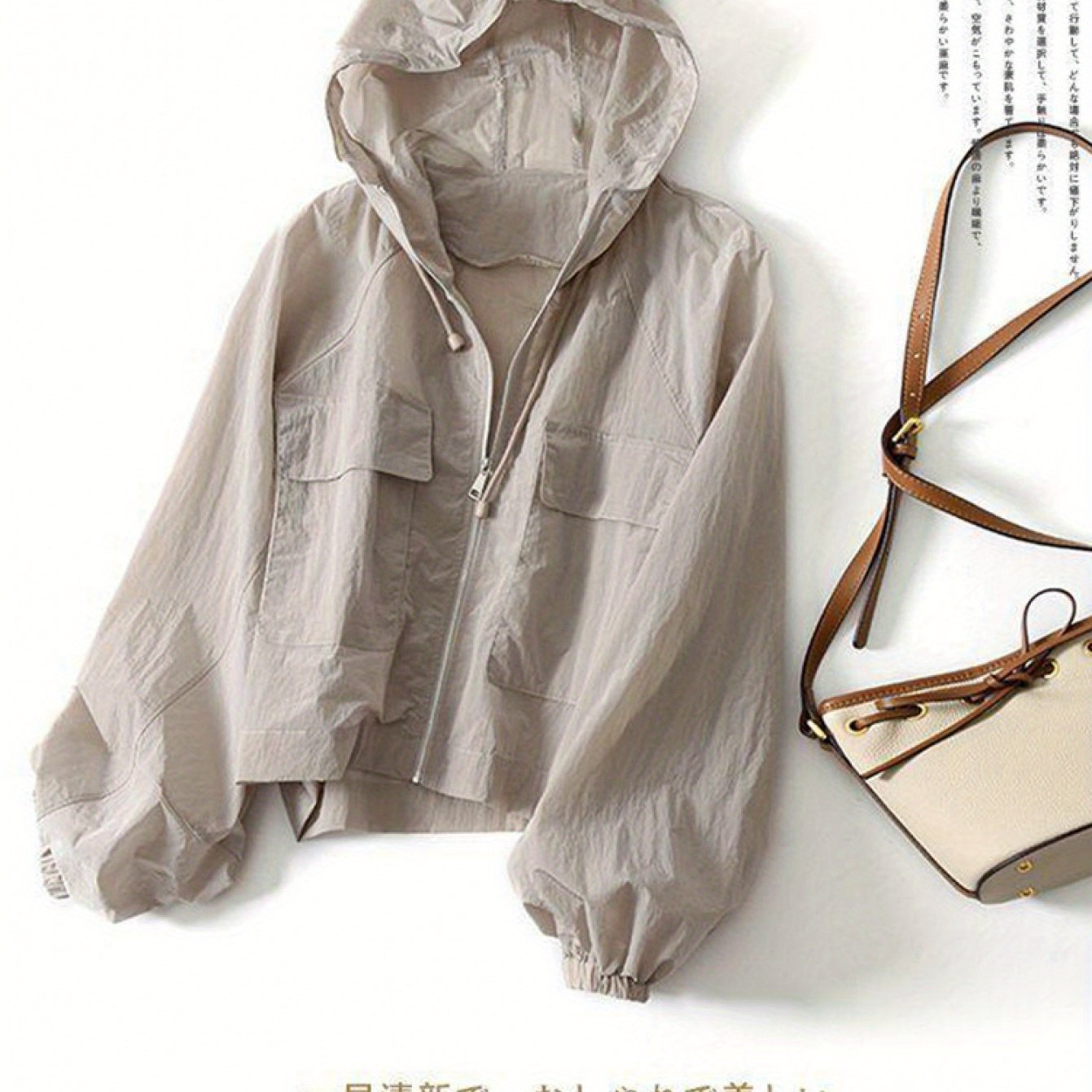 TEMU Japanese New Fashionable Lightweight Hooded Sunscreen Clothes For Women's Summer Sunscreen Shirt