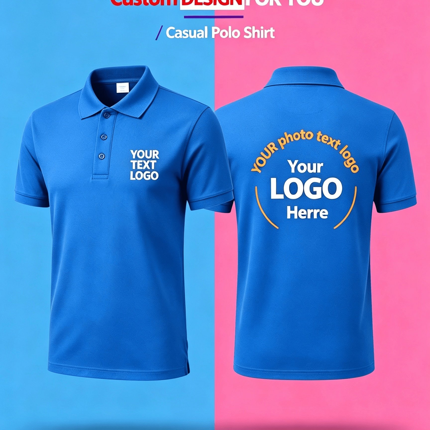 TEMU Men's Custom Collar Quick-dry T-shirt - Moisture-wicking Custom Print Collared Athletic Shirt, Suitable For Sports And Casual Wear, Durable