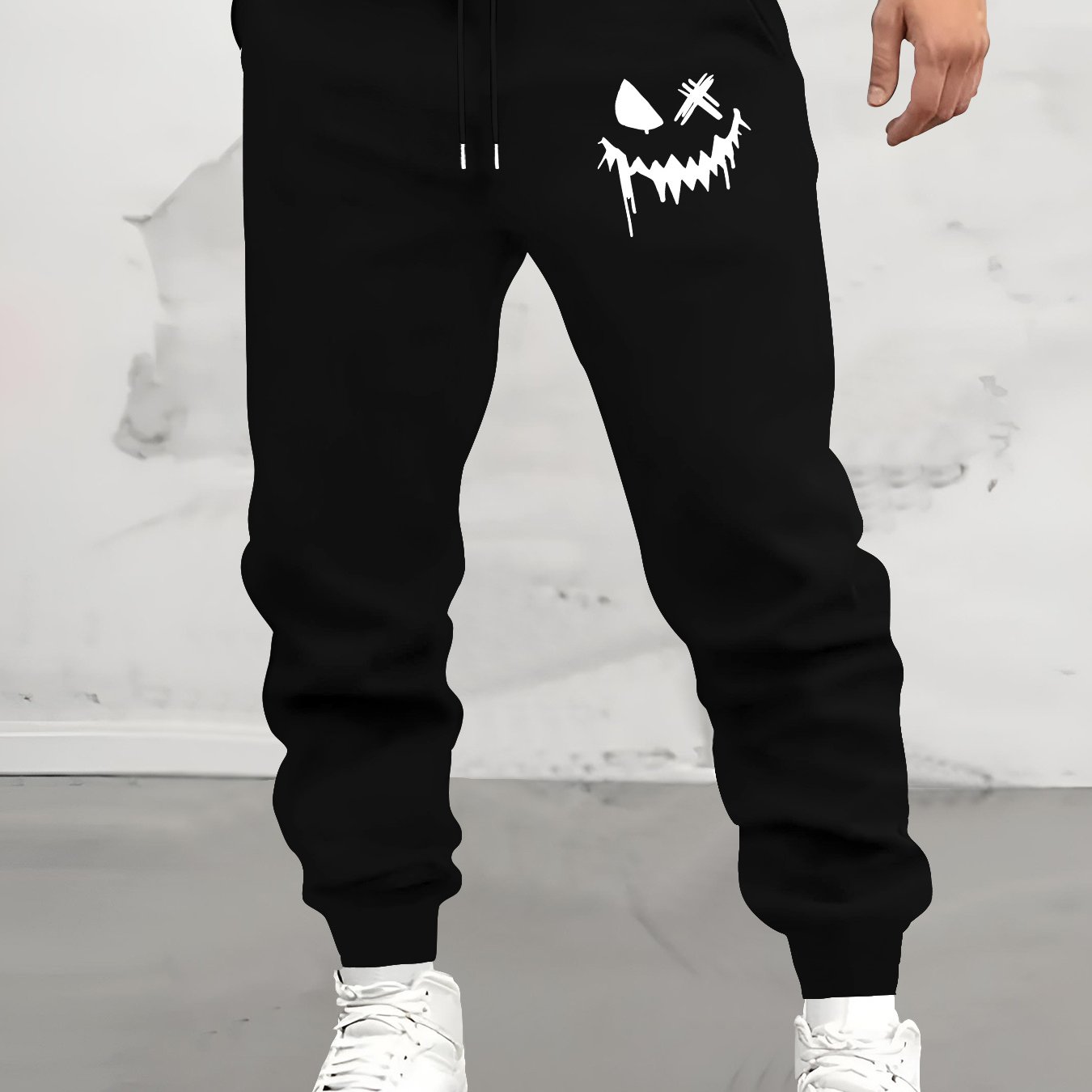 E-shop Herren Freizeit-Sport-Sweathose mit elastischem Bund Kordelzug, Dämonen-Print-, bequeme Langzeit-Freizeithose