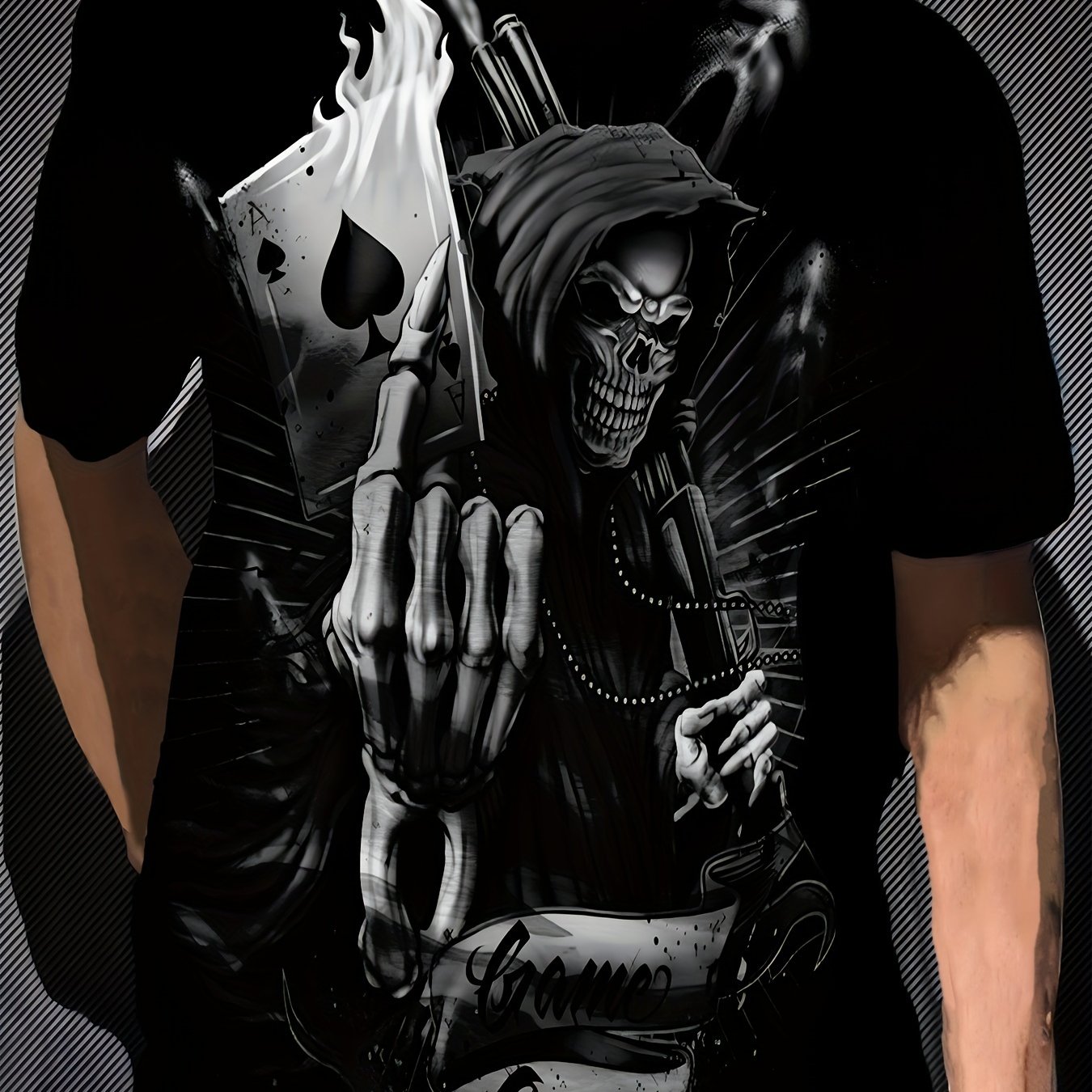 アレクサンダー・M デニムに Faded Black Skull T-Shirt 関送無 mens edgy skeleton graphic t shirt casual black polyester - Temu