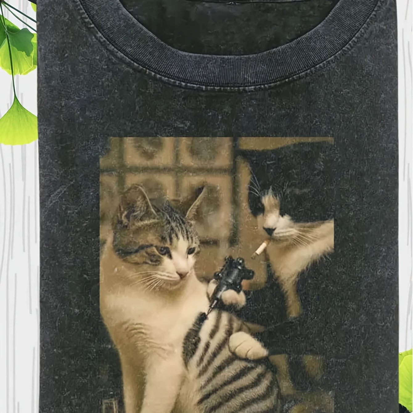 Funny Cat Shirt | Cat Tattoo Meme, Parody Tees, Viral Shirt, Dark Humor, , Geometric-pattern