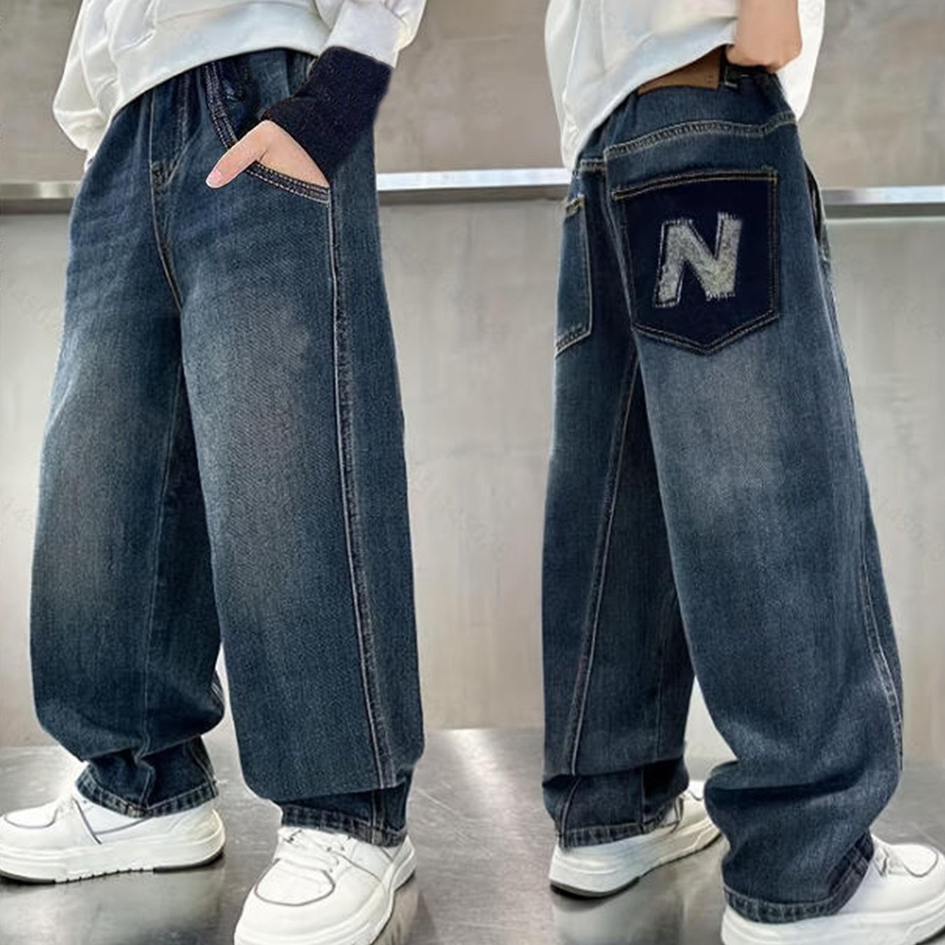 Boys' Jeans Spring And Autumn Styles, New Autumn Trousers, Mid-size Boys' Pants