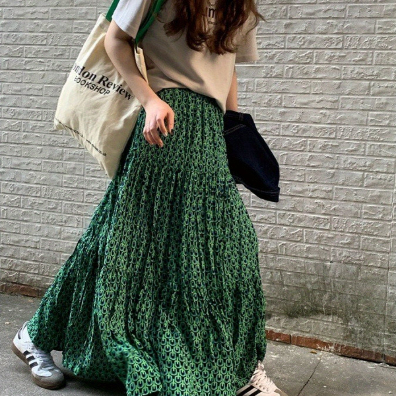 TEMU Green Skirt Floral Skirt Women's Spring And Summer 2025 New Hip-covering Skirt To Ankle Skirt