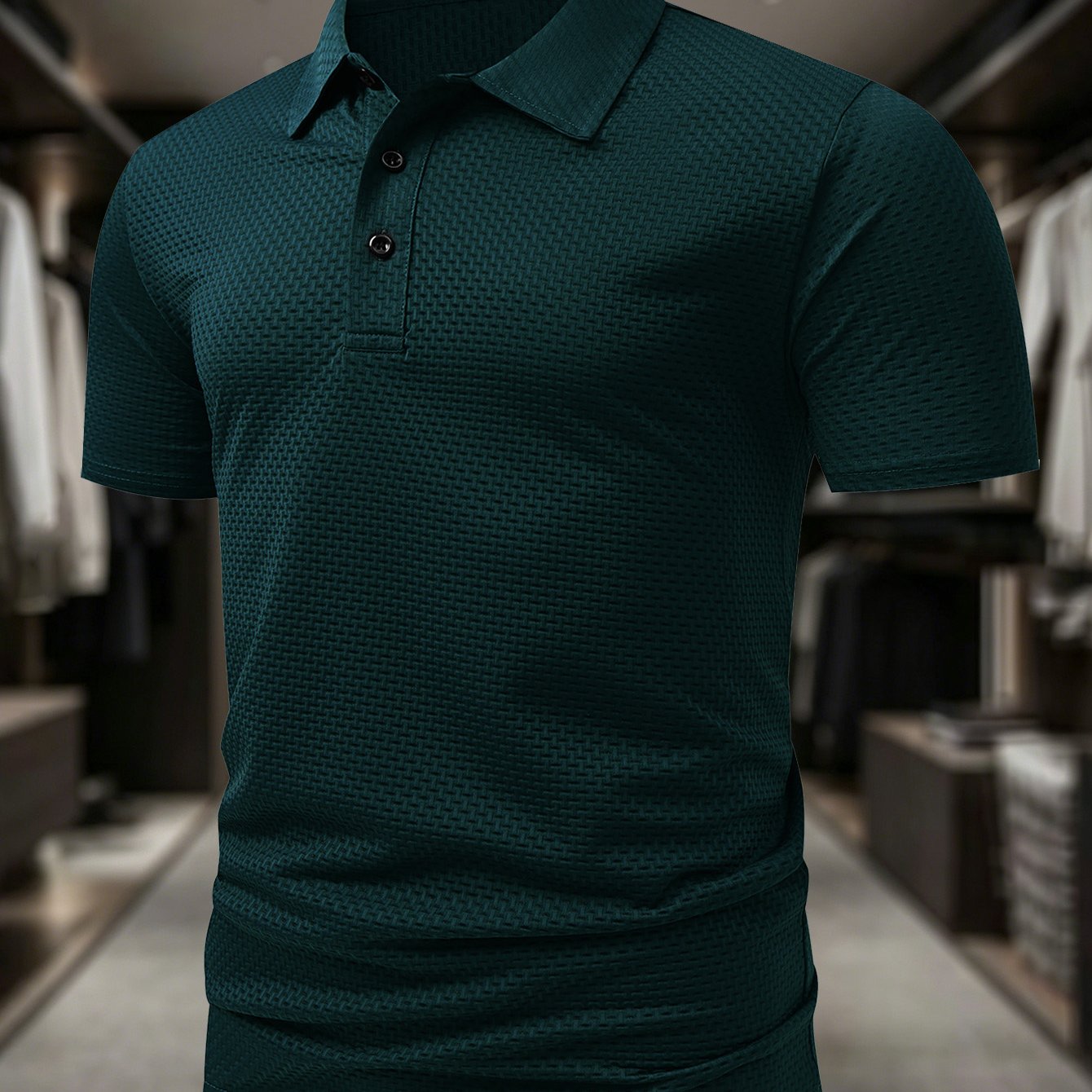 TEMU Plus Size Men's Outdoor Sports Casual Wear Revere Collar Shirt! 2026 Item New Jacquard Fabric, Comfortable And Breathable, Temperament Show,