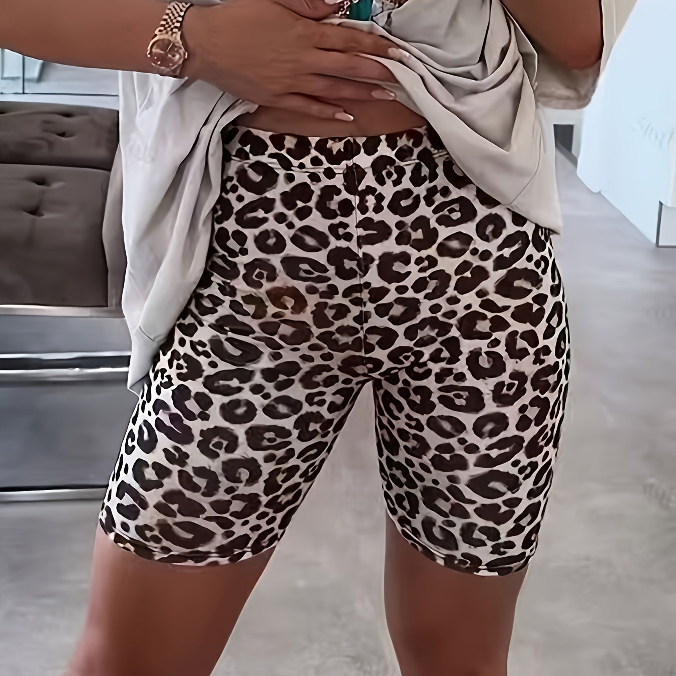 E-shop Neue Damen-Fünf-Viertel-Leggings, bedruckte Strumpfhose
