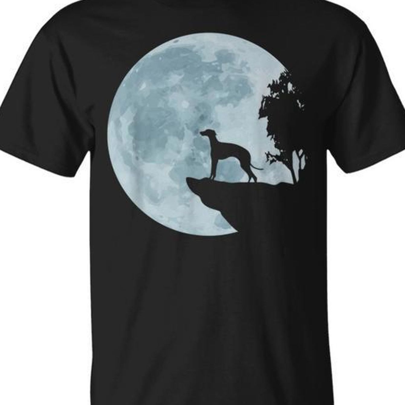 Greyhound Whippet Dog Funny Gift T-shirt - Men's Back Printed T-shirt - 100% - Crew Neck - Comfortable & Breathable Fabric - Short Sleeve T-shirt