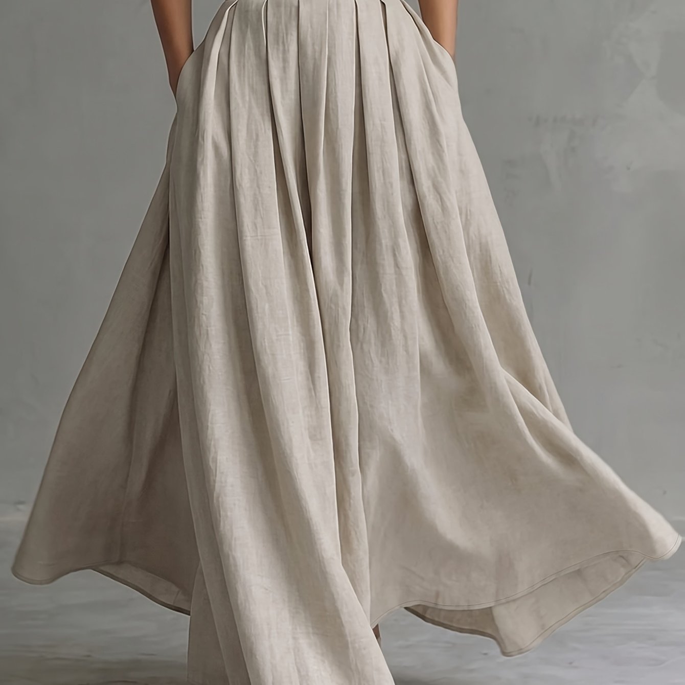 TEMU Elegant And Loose-fitting Long Dress, Suitable For Women; With A Effect; A Versatile Design Ideal For Daily Life And Commuting, With Vibe, For