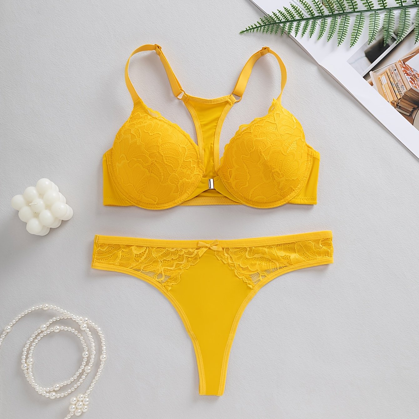TEMU 1-pack Women's Bra And Panty Set, Push- With High Support, Body Shaping, With Low-waist Women's Briefs, Comfortable And Soft Fabric, Breathable
