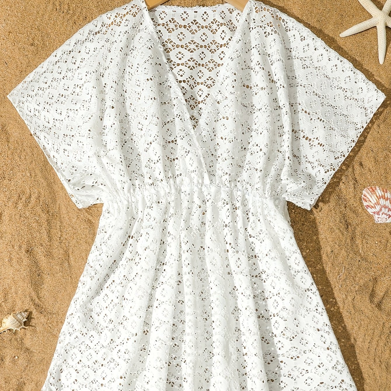 Tween -up V-neck High-waist Beach And Swimming Pool Sunscreen Swimdress