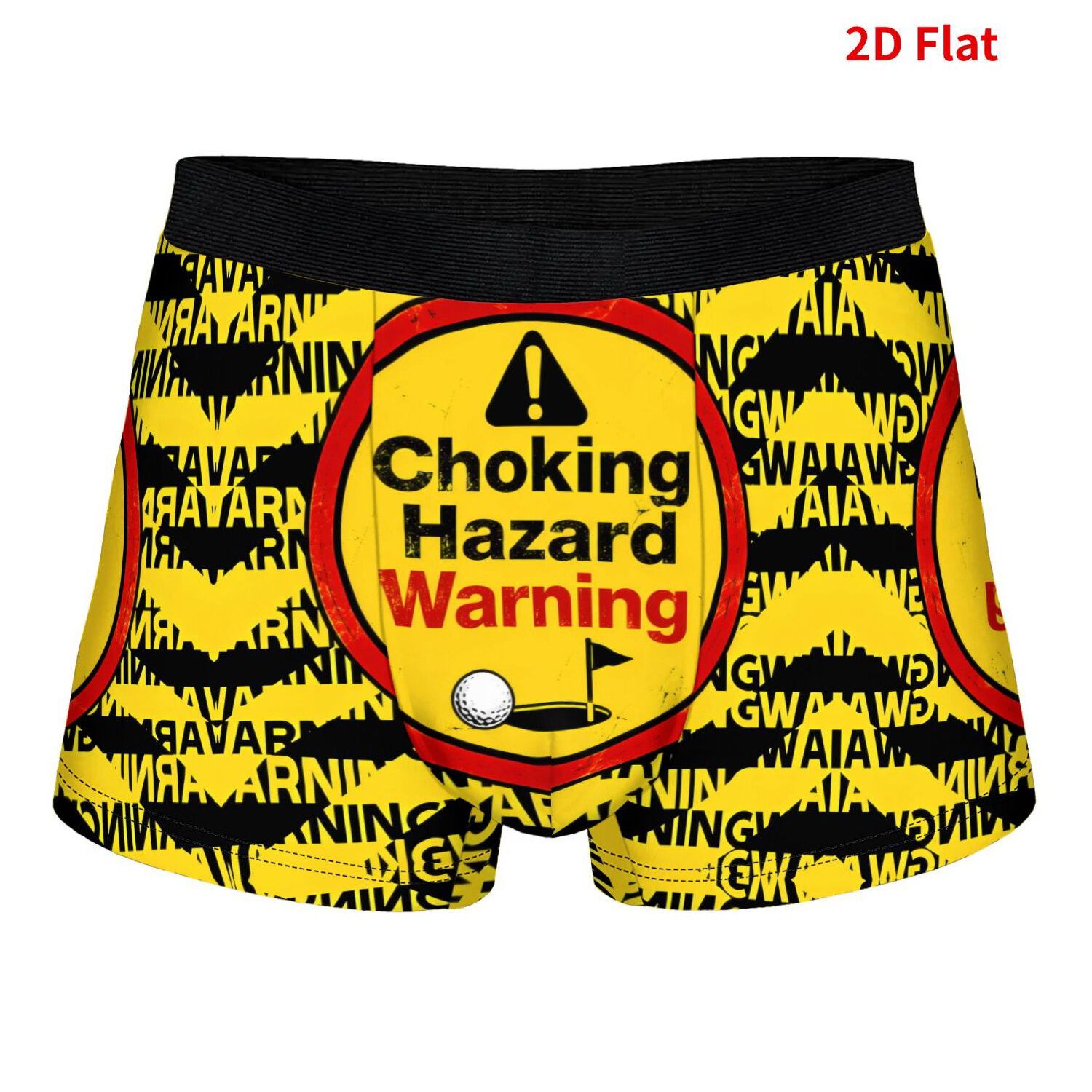 TEMU 2d Print Design Choking Hazard Warning Underwear With Printed Design, Fun Underwear, Machine Washable, Soft Polyester Fabric, Suitable For Daily