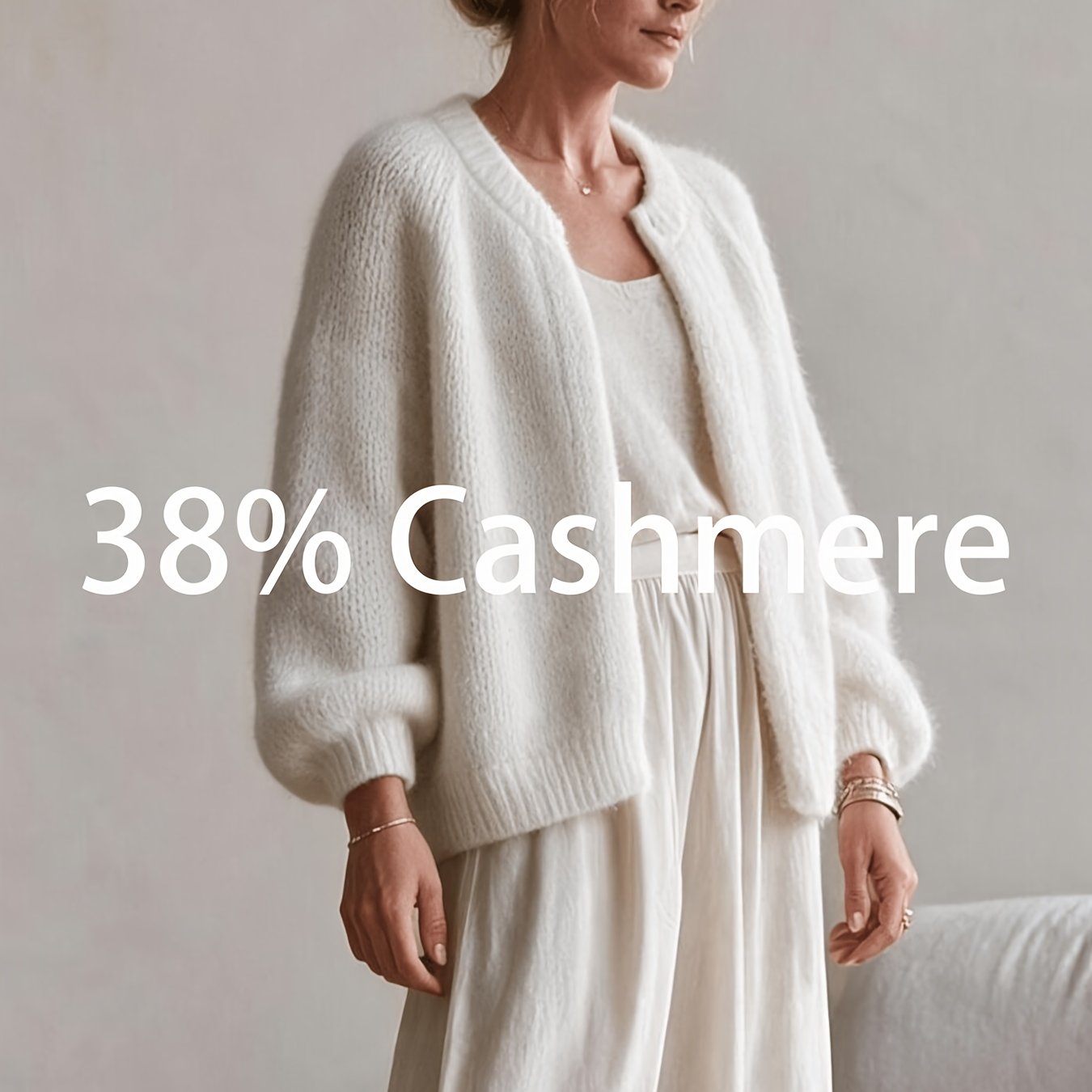TEMU Women's Cashmere Cardigan, Buttonless Plush Texture Soft And Comfortable -friendly Thin Thick Needle Outerwear, French Temperament Premium