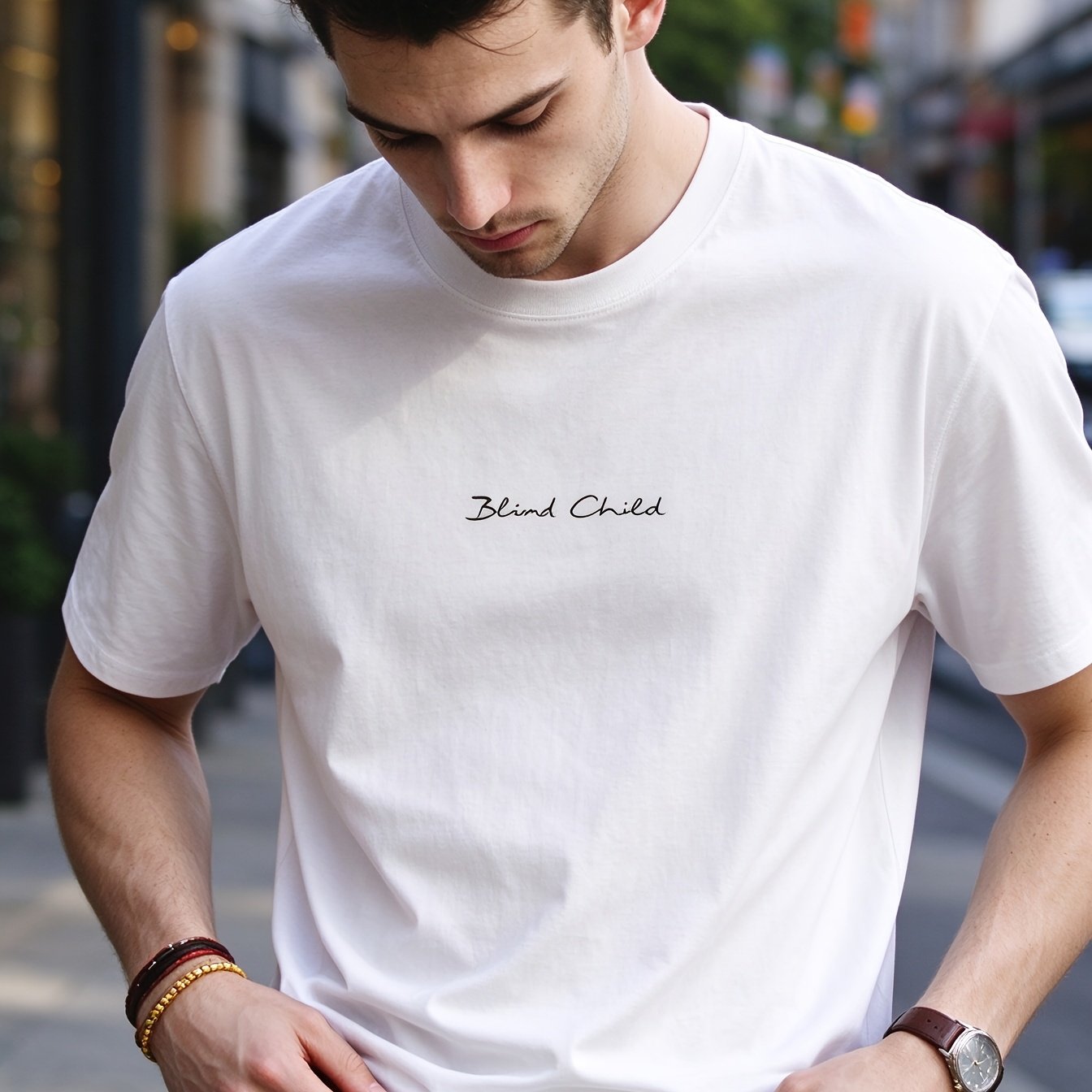 TEMU T-shirt décontracté imprimé - Haut extensible à col ras du cou et manches courtes, adapté pour l'été, lavable en machine, , opaque, manches
