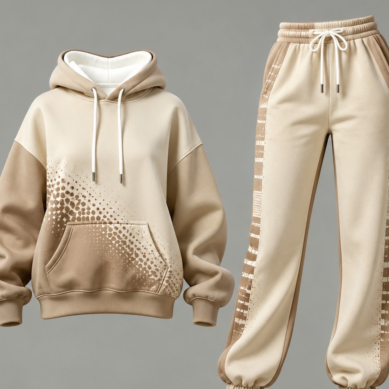 TEMU 2pcs Set, Women's Autumn And Winter New Hoodie And Jogger Pants Outfit For Christmas, With Geometric Prints (not ), Suitable For Versatile Wear