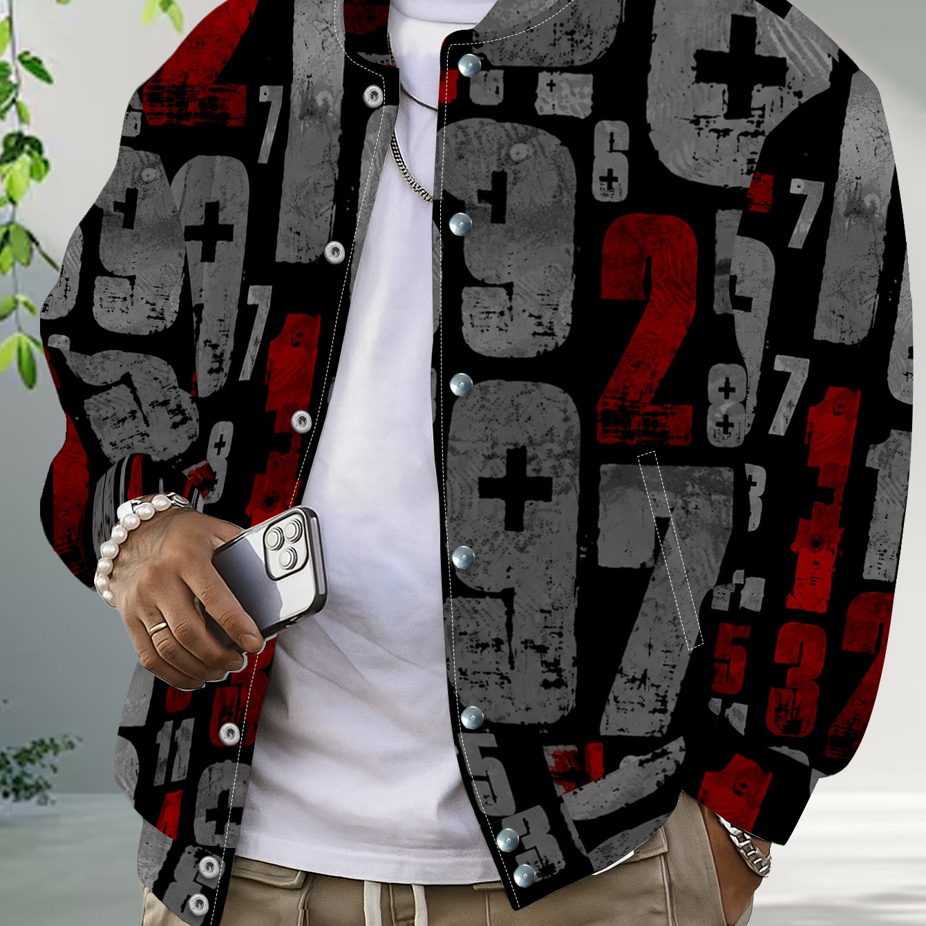 TEMU Men's Jacket Outerwear With Buttons, Casual Fashionable Street Style Baseball Collar Cardigan Jacket