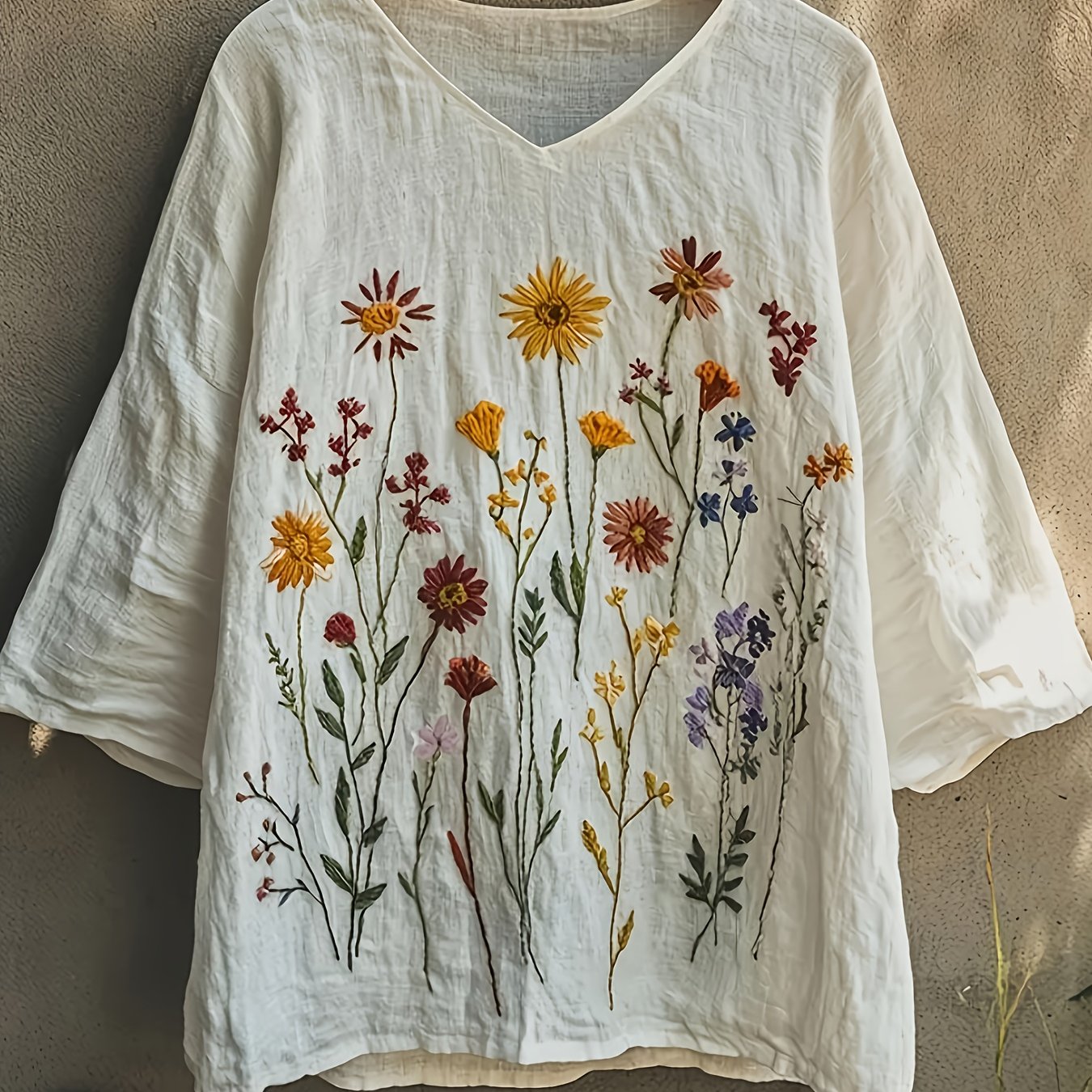 Spring/summer New Women's Top Loose Casual Comfortable Elegant Fashion Versatile Chinese Style V-neck Shirt