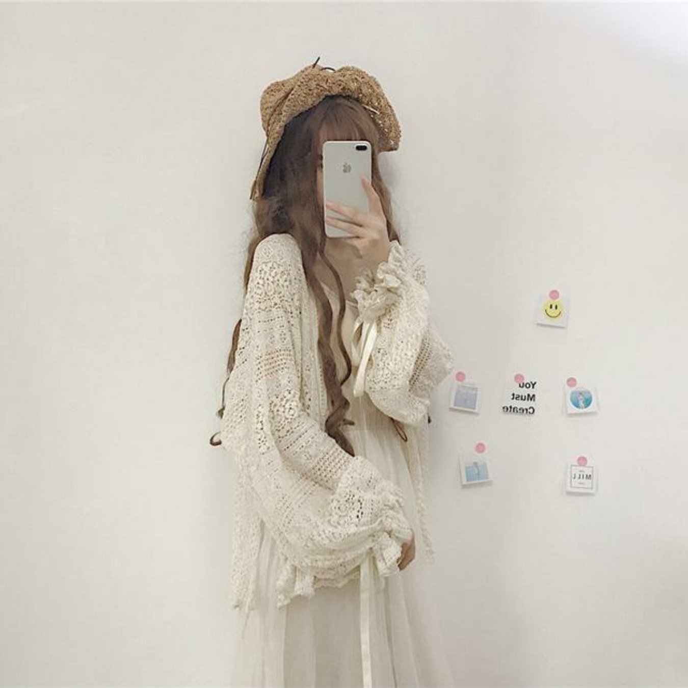 TEMU レディース サマーカーディガン レジャー 春夏 長袖 ショート丈トップス 服 レース透かし編みカーディガン スカート付き 軽量アウター ケープジャケット