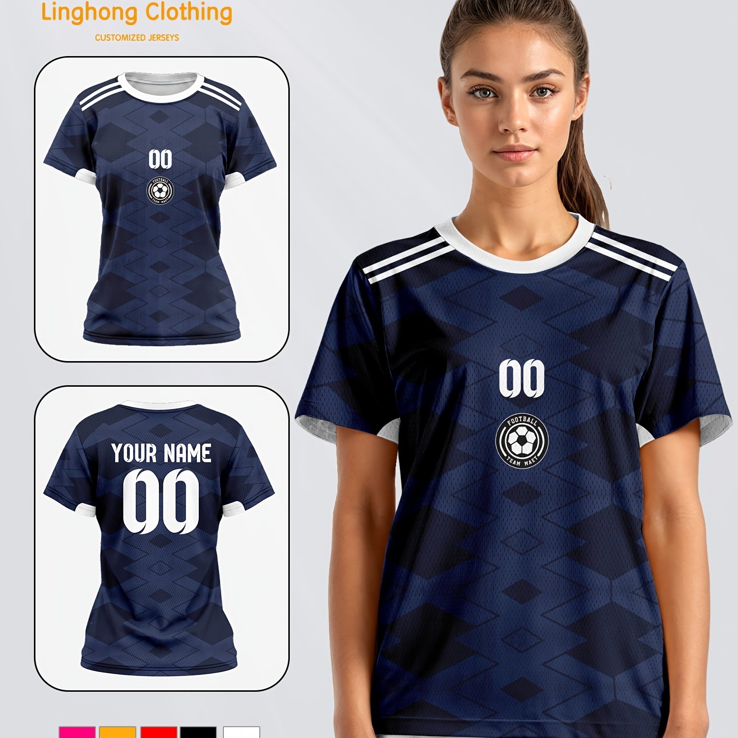 TEMU 2026 Scottish Custom Logo Women's T-shirt Football Shirt Team Exercise Fitness Comfortable, Breathable And Fast-drying Daily Leisure