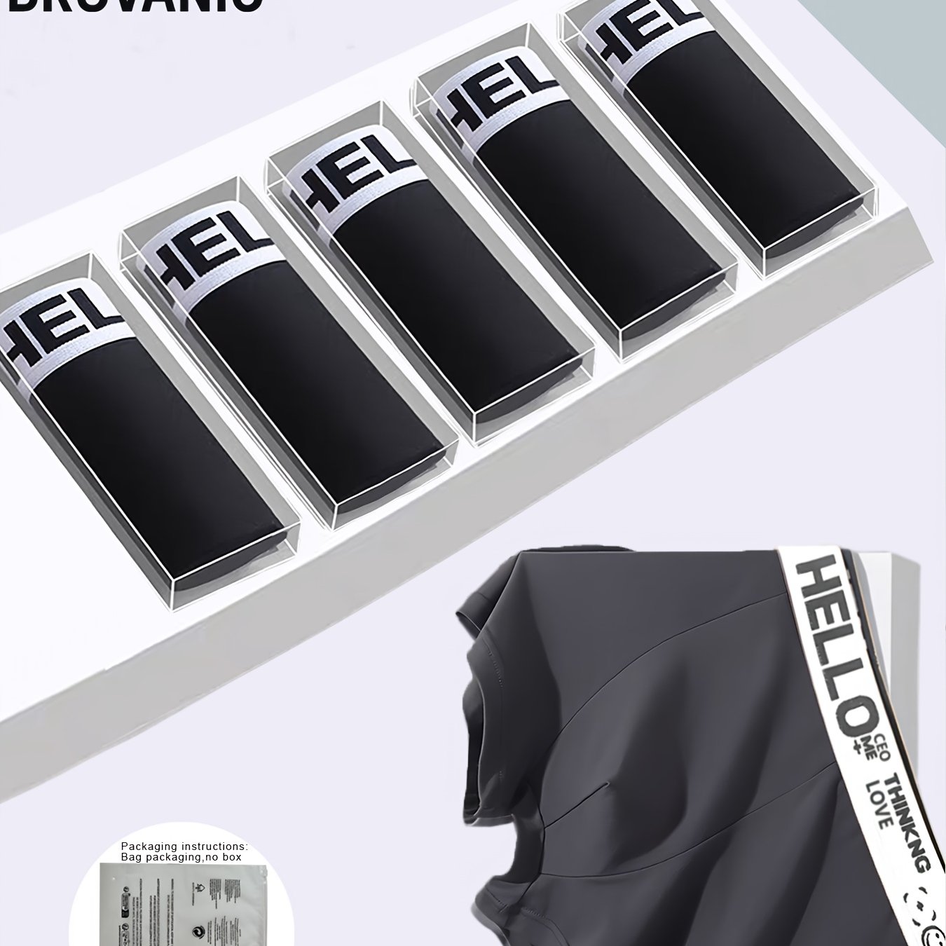 E-shop 5er-Pack Herren-Boxershorts – Bedruckte Unterwäsche mit passendem Aufdruck, weicher Stoff, atmungsaktiv bequem, schnelltrocknend leicht,