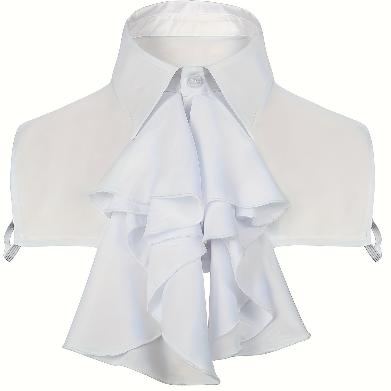 TEMU French Retro Shirt Doll Collar Medieval Men's Clothing White Faux Collar Neck Flower Halloween Costume Additions Wedding Holiday Additions