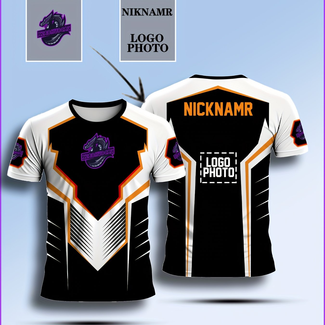TEMU Men's Custom Esports Outfit - Can Print Name And Number, Breathable Sweatshirt Suitable For Competition/training, Moisture Wicking Fabric, Slim