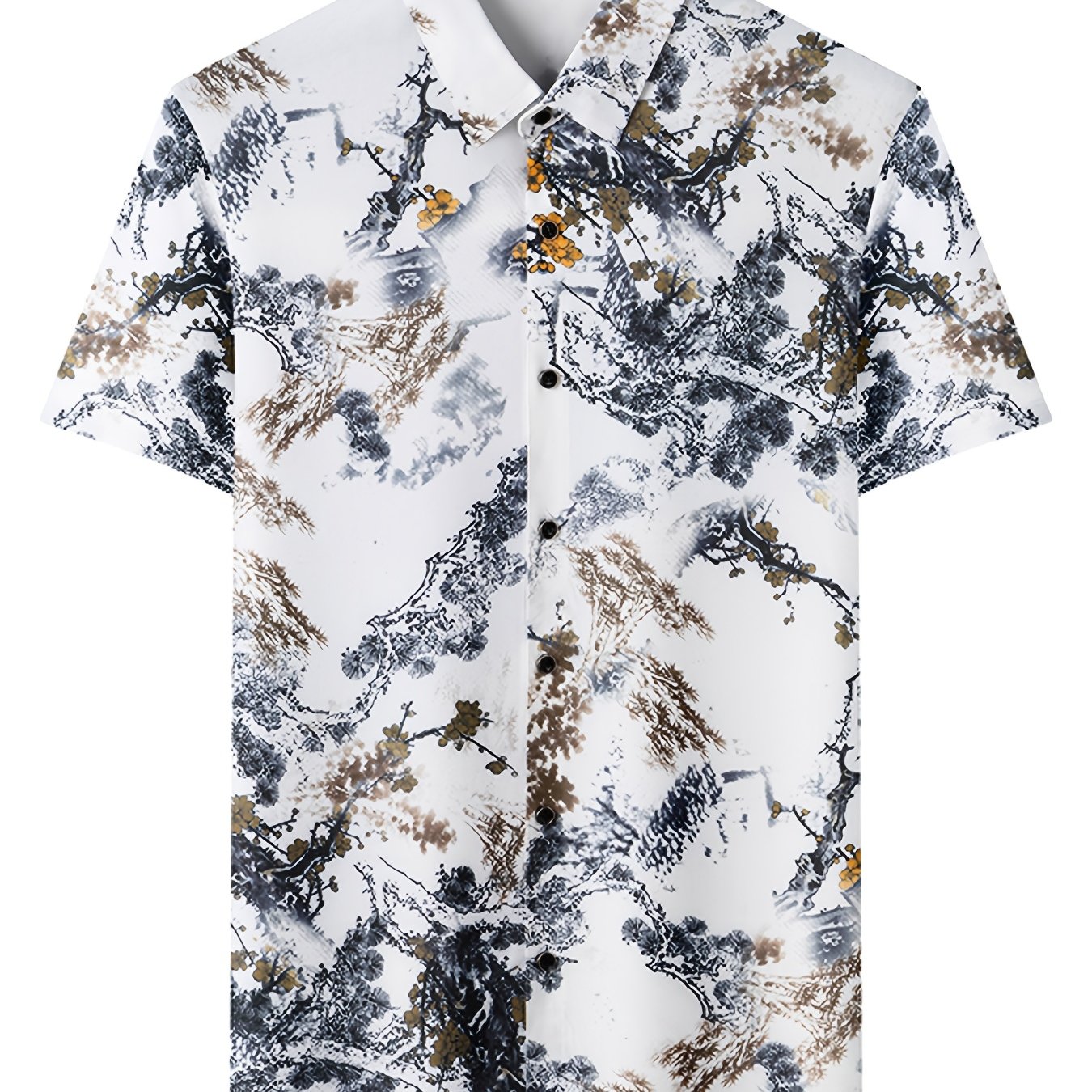TEMU Men's Shirt Print Versatile Casual Summer New Short Sleeve
